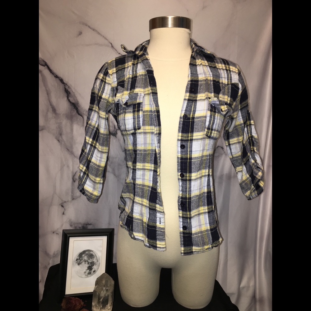 Black, Yellow, White and Gray Flannel